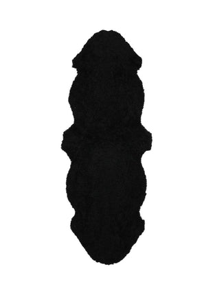 Doppeltes Lammfell | Kurzhaar | Neuseeland | 160x60 cm Schwarz