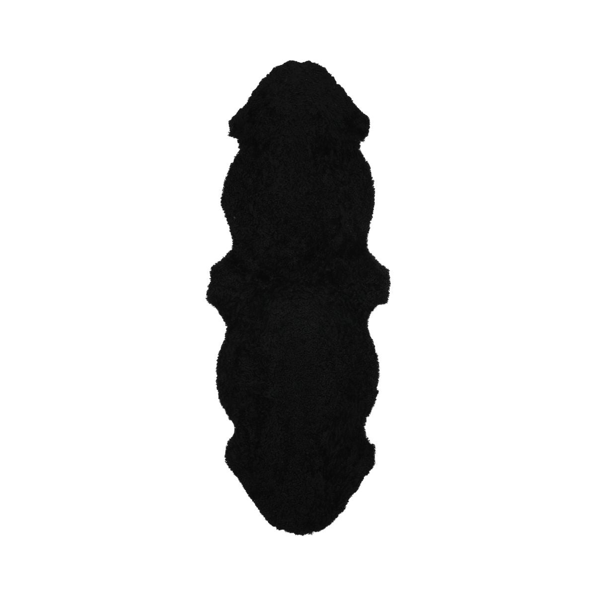 Doppeltes Schaffell | Kurzhaar | Neuseeland | 160x60 cm Schwarz