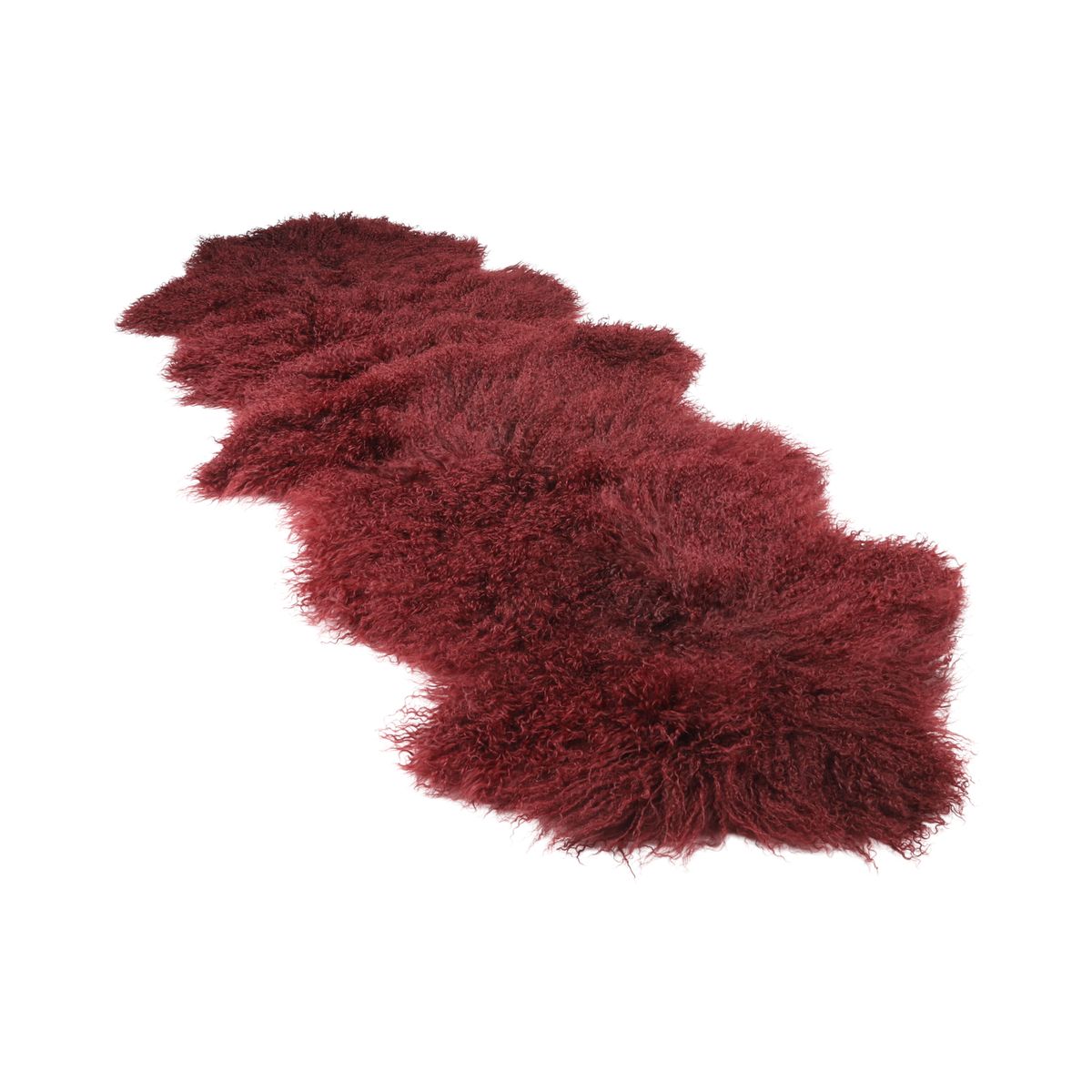 Doppeltes Lammfell | Tibet | 150x55 cm Bordeauxrot