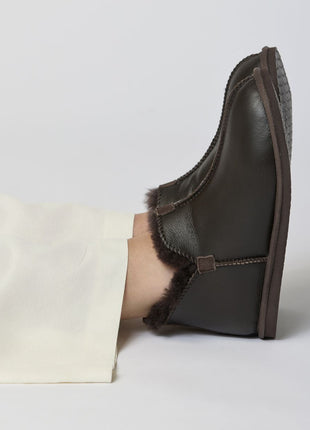 Unisex Boot | Lammfell, Nappa/Wildleder Kastanie