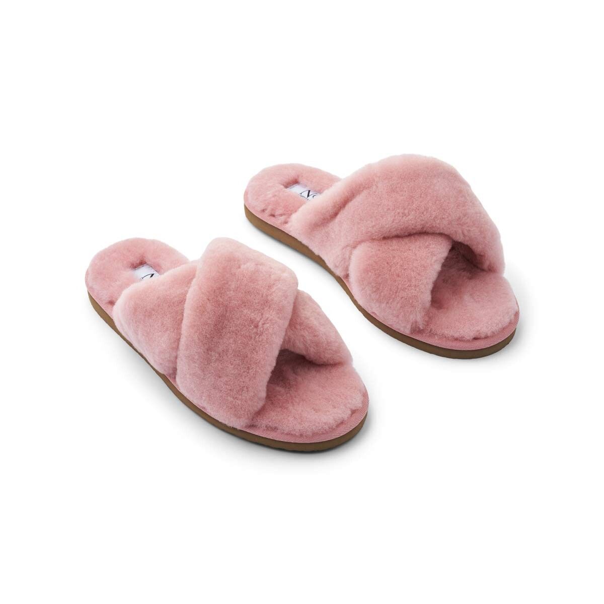 Lammfell Cross Slippers | Neuseeland | Größe 35-42 Rose