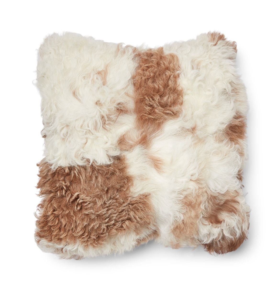 Lammfellkissen | Tigrado Lammfell | Spanien | 26x86 cm, 40x40 cm & 60x60 cm Braun/Beige Mix