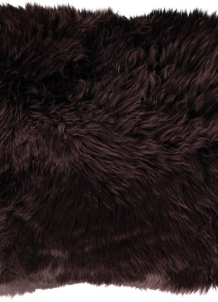 Lammfellkissen Premium | Langhaar | Neuseeland | 50x50 cm Schokolade