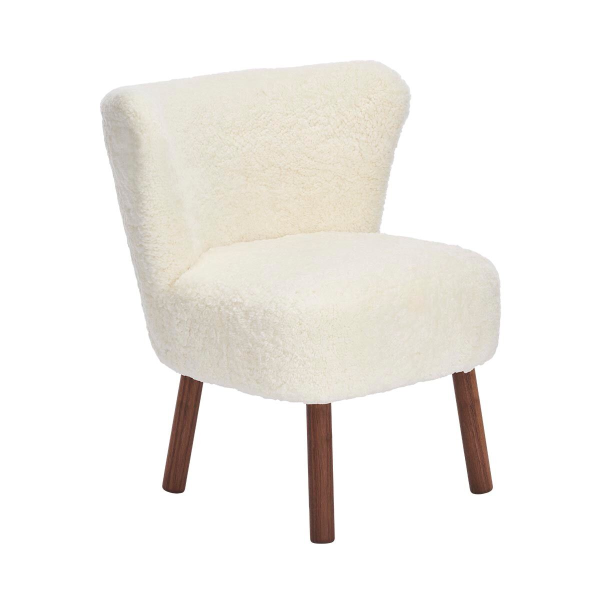 Emily Esszimmerstuhl | Premium Lammfell | Designmöbel Weiß
