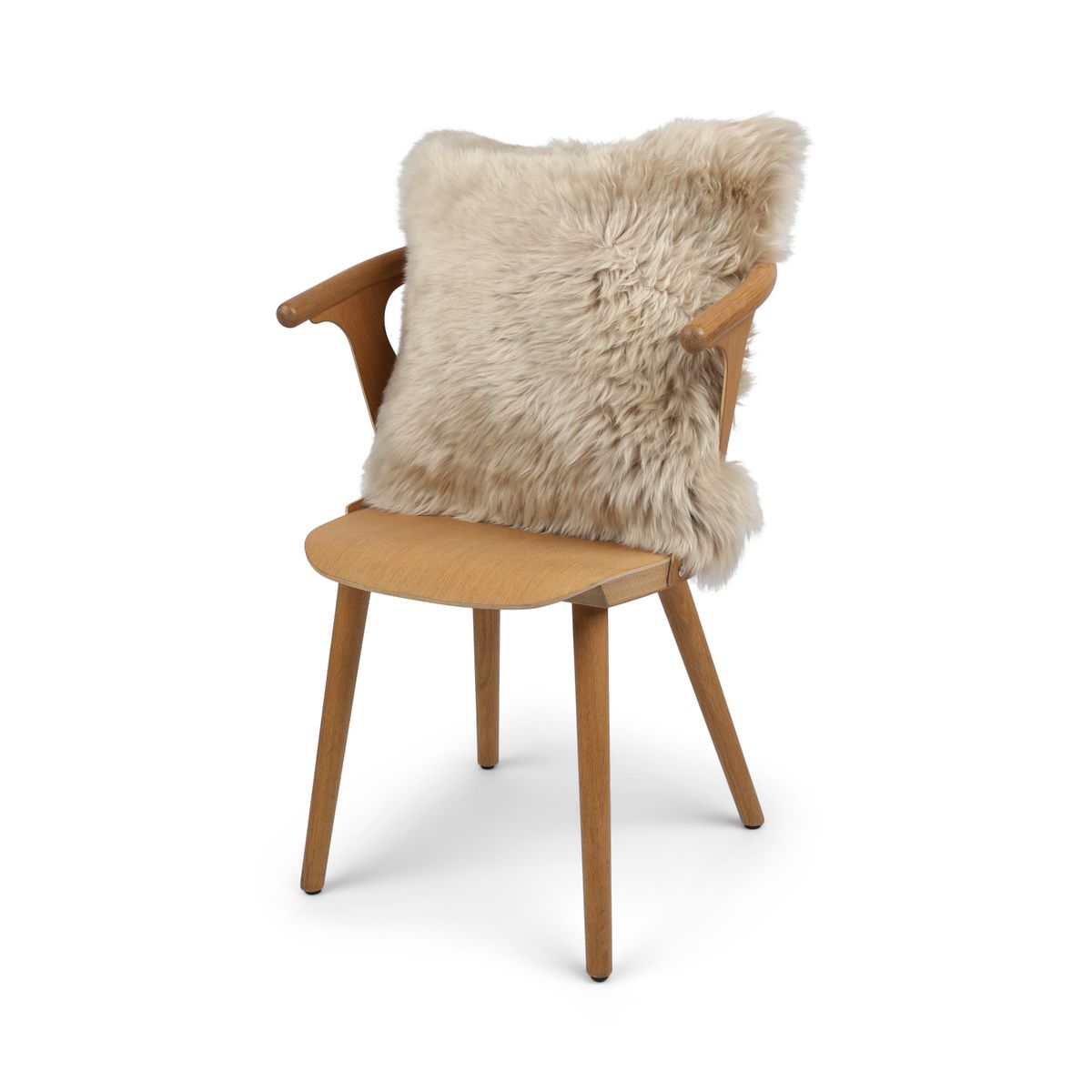 Fellkissen | Langhaar | Neuseeland | 50x50 cm Warm Sand