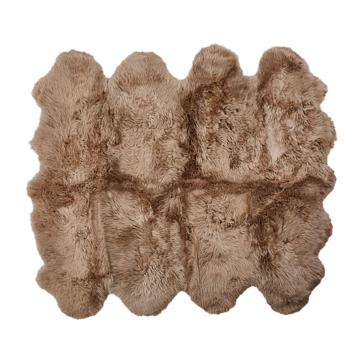 Lammfell Teppich Premium | Langhaar | Neuseeland | 180x214 cm Taupe