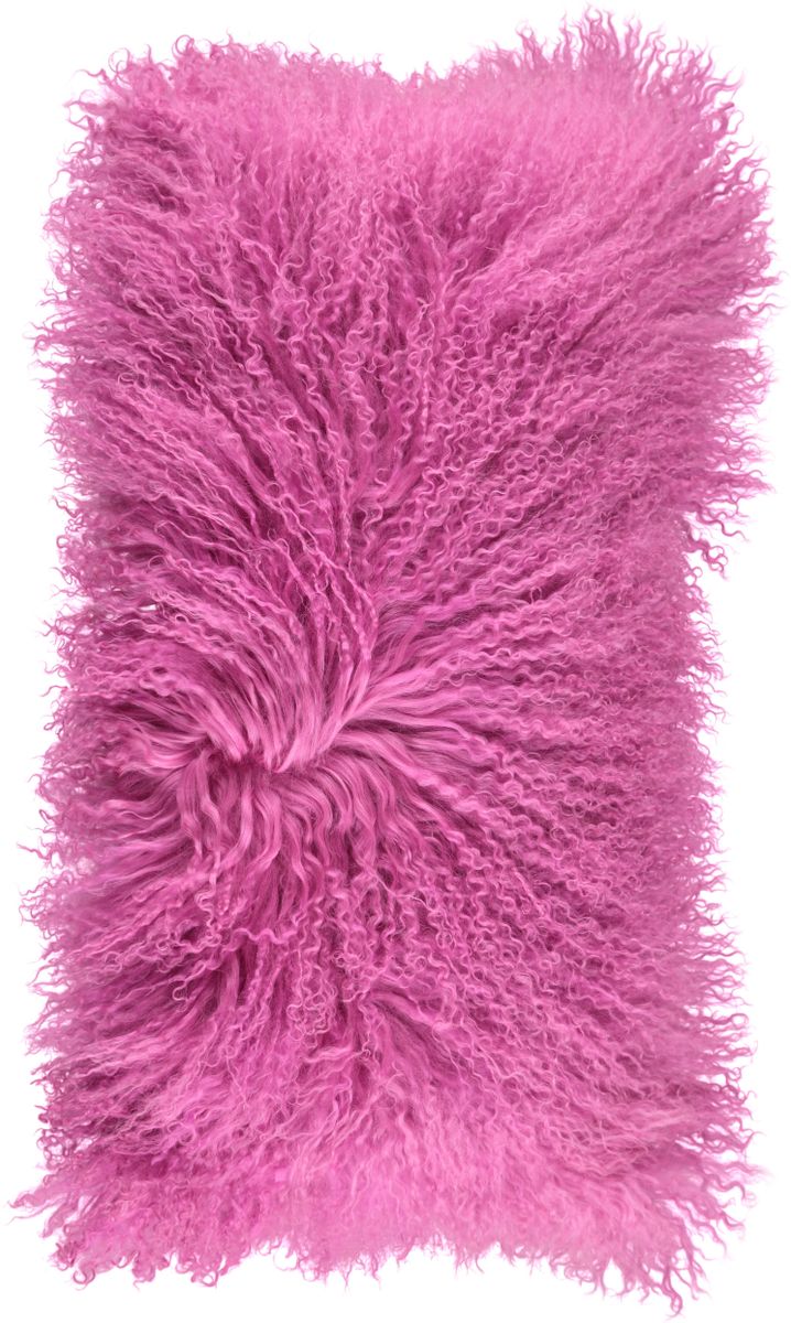 Lammfellkissen | Tibet | 28x56 cm Malaga Pink