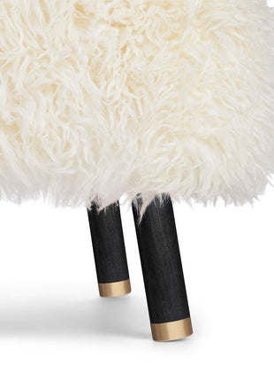 Emil Loungesessel | Premium Lammfell | Langhaar Schneeweiß