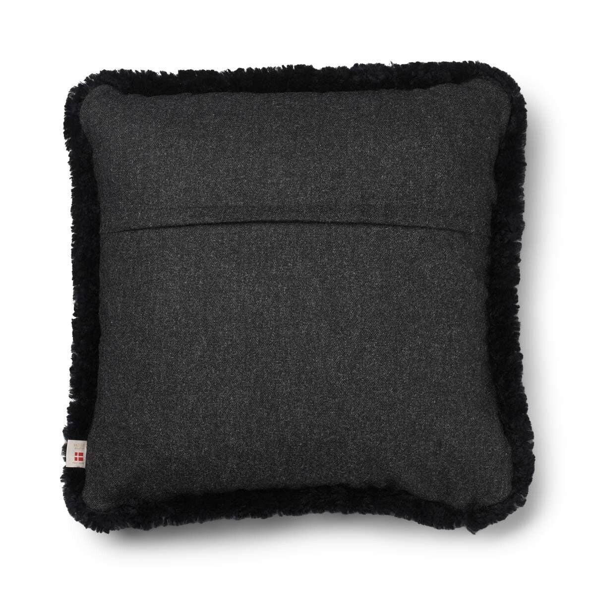 Wollkissen | 100% Wolle | Fellborte | 52x52 cm | 34x52 cm Kohle/Schwarz