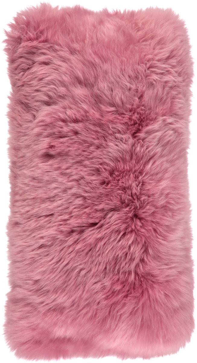 Lammfellkissen Premium | Langhaar | Neuseeland | 28x56 cm Malaga Pink