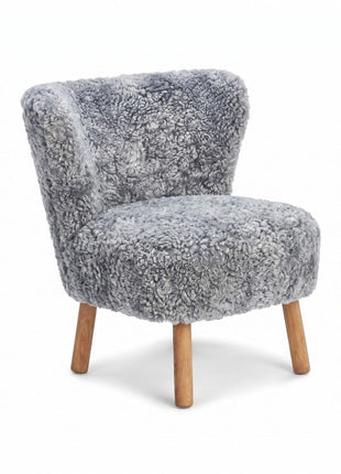 Emily Loungestuhl | Kurzhaar | Design Möbel Hellgrau