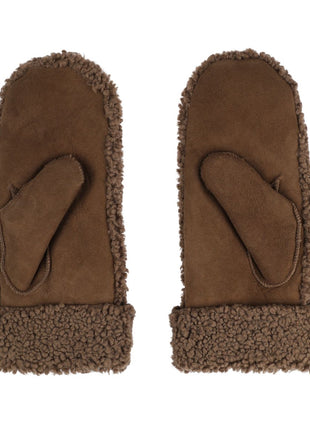 Iris Fäustlinge | Merino Lammfell | Damenfäustlinge Taupe