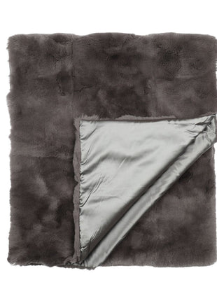 Premium Qualität Bettläufer | Rex Kaninchen | 238x55 cm Dunkelgrau