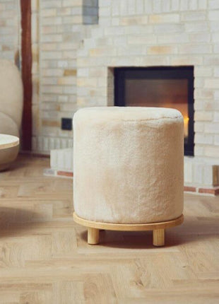 Simon Pouf | Neuseeland | Mokassin | D46x52 cm Kastanie