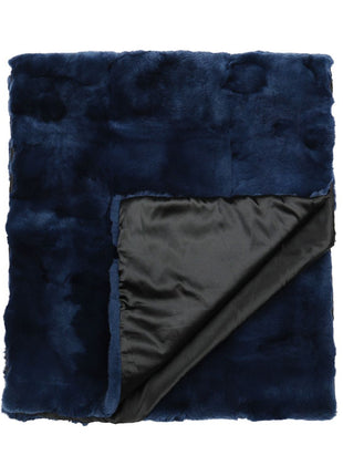Premium Qualität Bettläufer | Rex Kaninchen | 238x55 cm Mitternachtsblau
