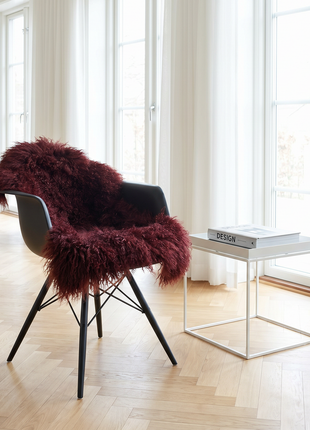 Lammfell Premium | Tibet | 85x50 cm  Bordeauxrot