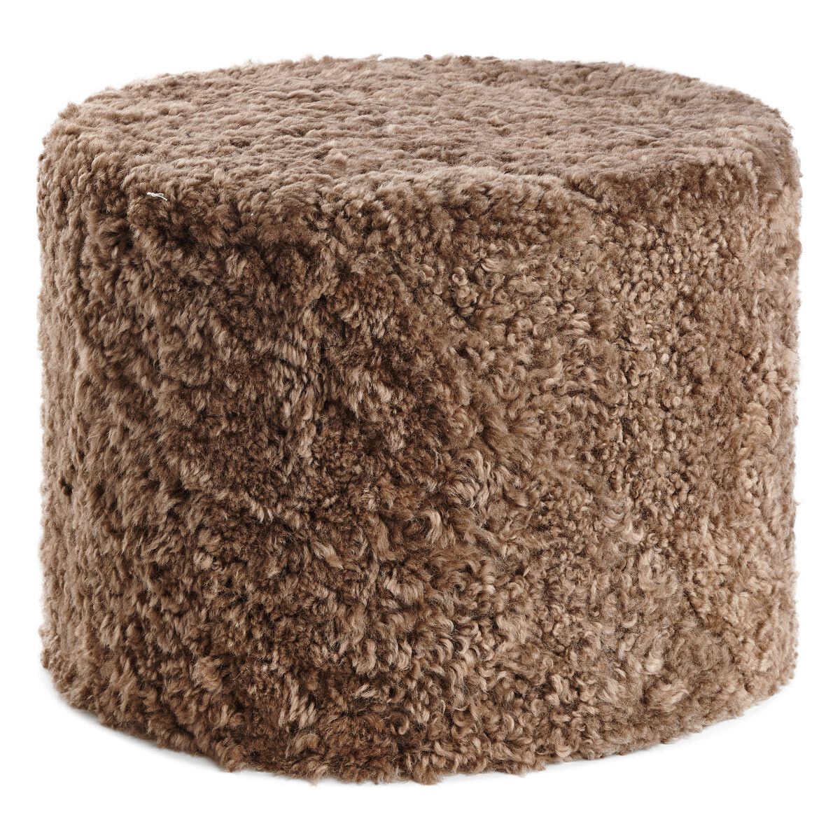 Lammfellpouf Premium | Kurzhaar | Neuseeland | D41x31 cm Taupe