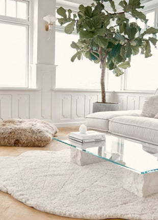 Shell Lammfell Designerteppich | Kurzhaar | Neuseeland | 210x150 cm Anthrazit