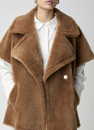 Antonella Poncho | Lammwolle Beige