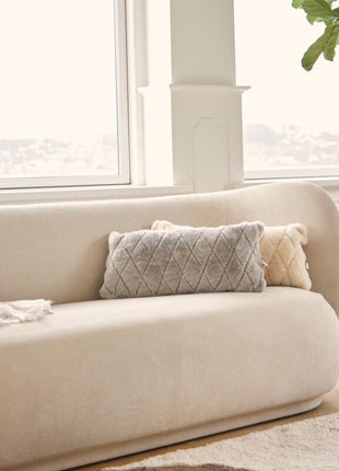 Leaf Lammfellkissen | Neuseeland | Mokassin | 28x56 cm Kastanie