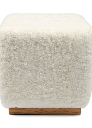 Lammfellhocker Benjamin | Kurzhaar | 46x46x47 cm Weiß