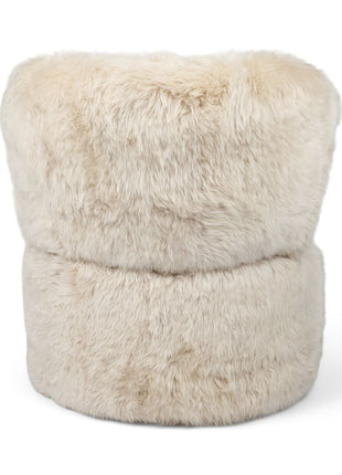 Runder Skandi Stuhl | Langhaar | Neuseeland Leinen