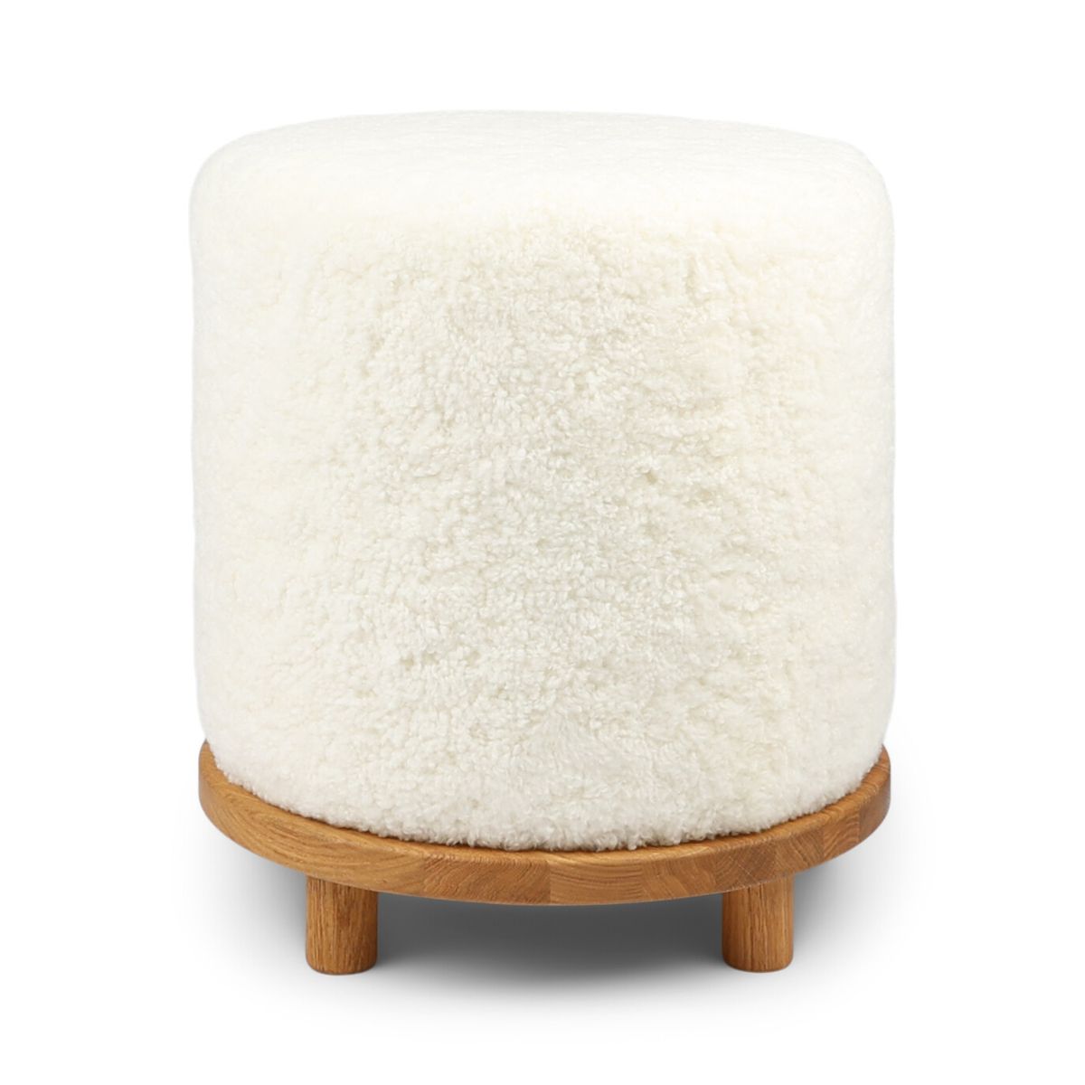 Simon Pouf | Kurzhaar | Neuseeland | D46x52 cm Weiß