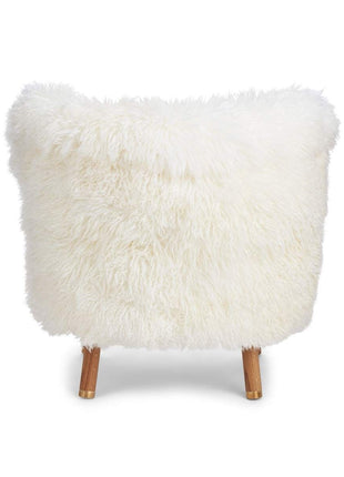 Emil Loungesessel | Premium Lammfell | Langhaar Schneeweiß