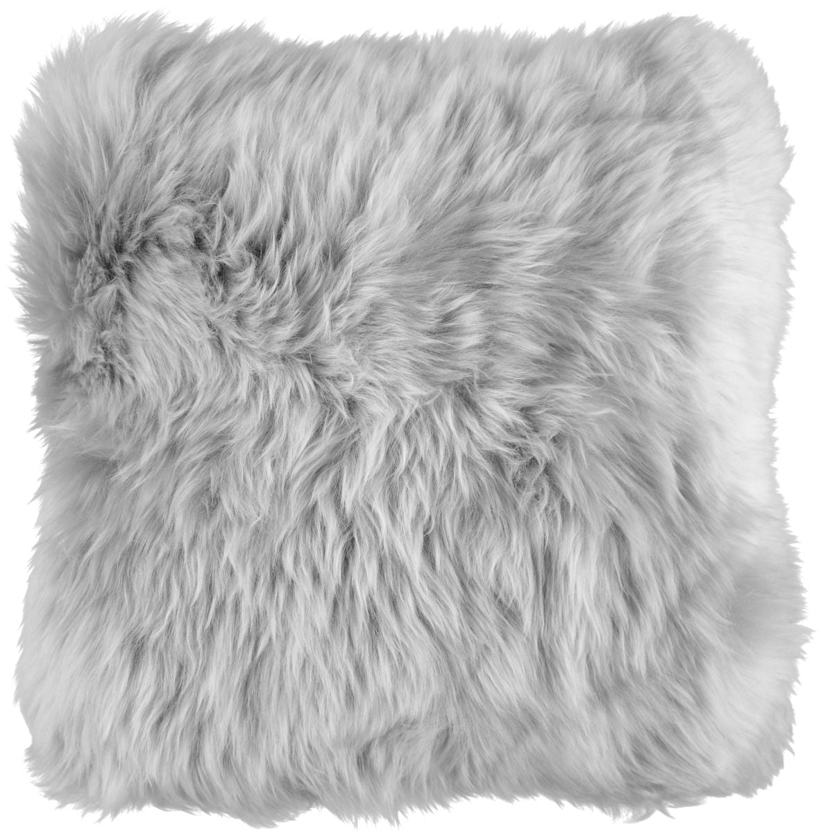 Lammfellkissen Premium | Langhaar | Neuseeland | 50x50 cm Hellgrau