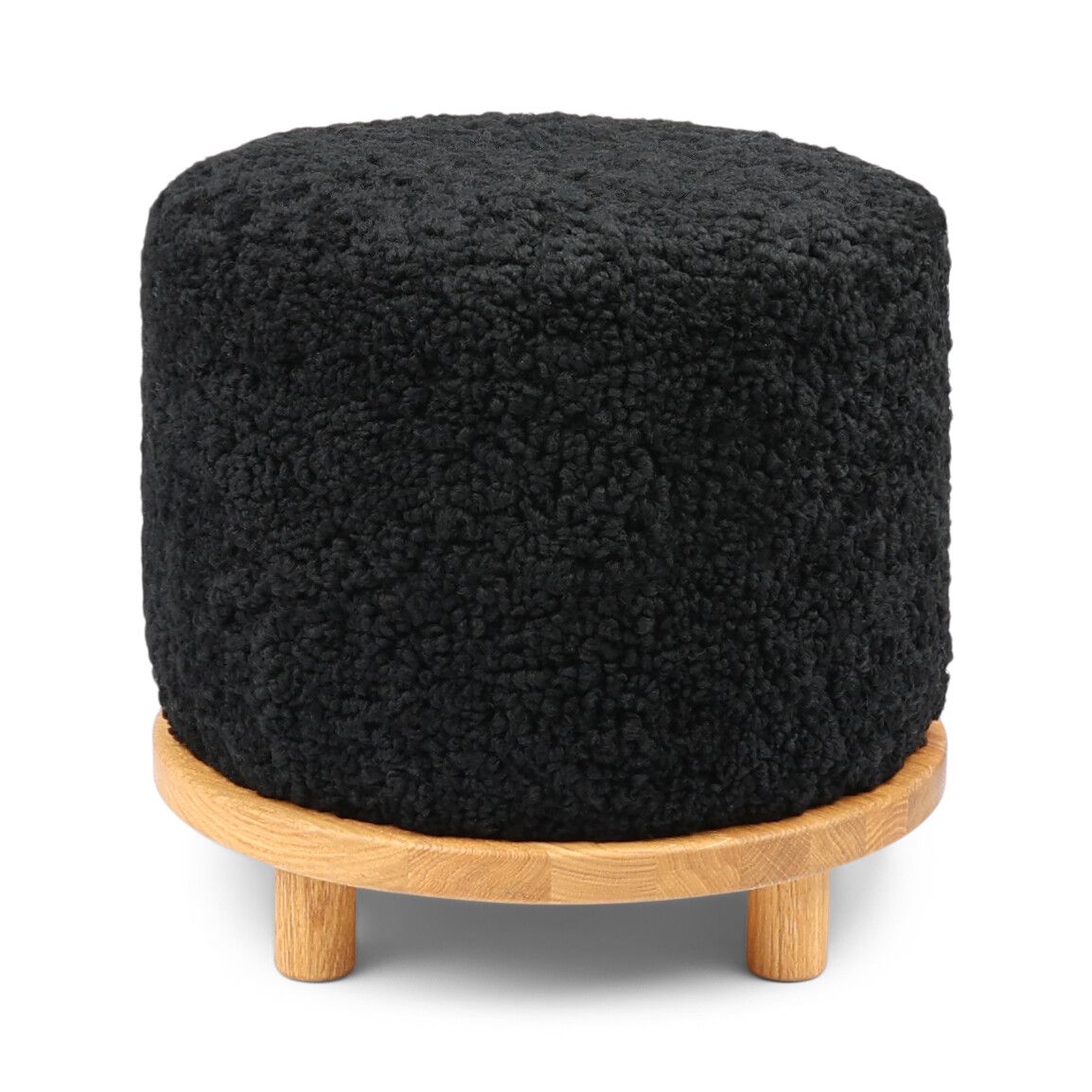 Simon Pouf | Kurzhaar | Neuseeland | D46x52 cm Schwarz