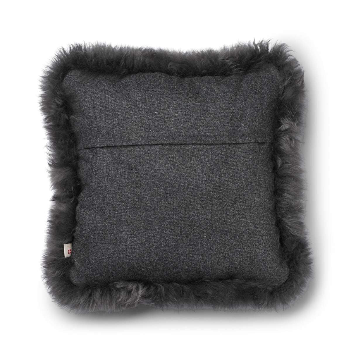Wollkissen | 100% Wolle | Fellborte | 52x52 cm | 34x52 cm Steingrau/Stahl