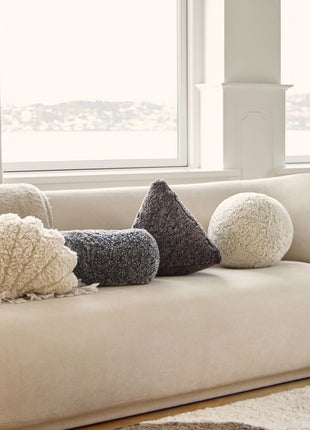 Hematite Lammfellkissen | Kurzhaar | Neuseeland | 35x35x35 cm Anthrazit