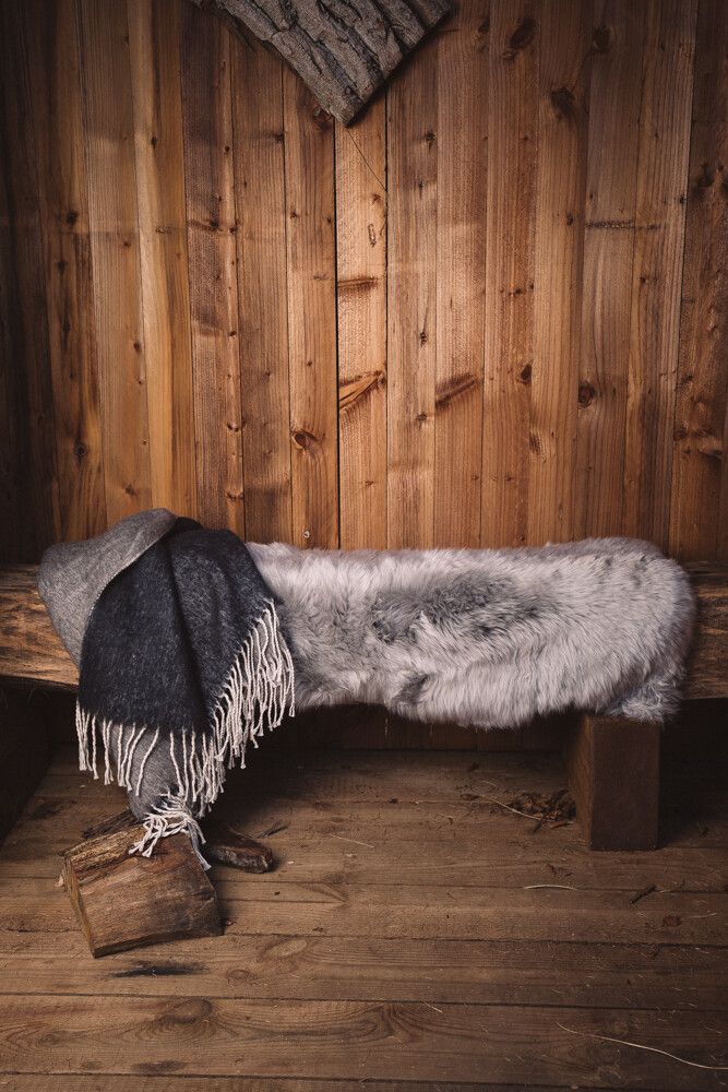 Merino Schaffell | Langhaar | Neuseeland | ca. 100x60 cm Hellgrau
