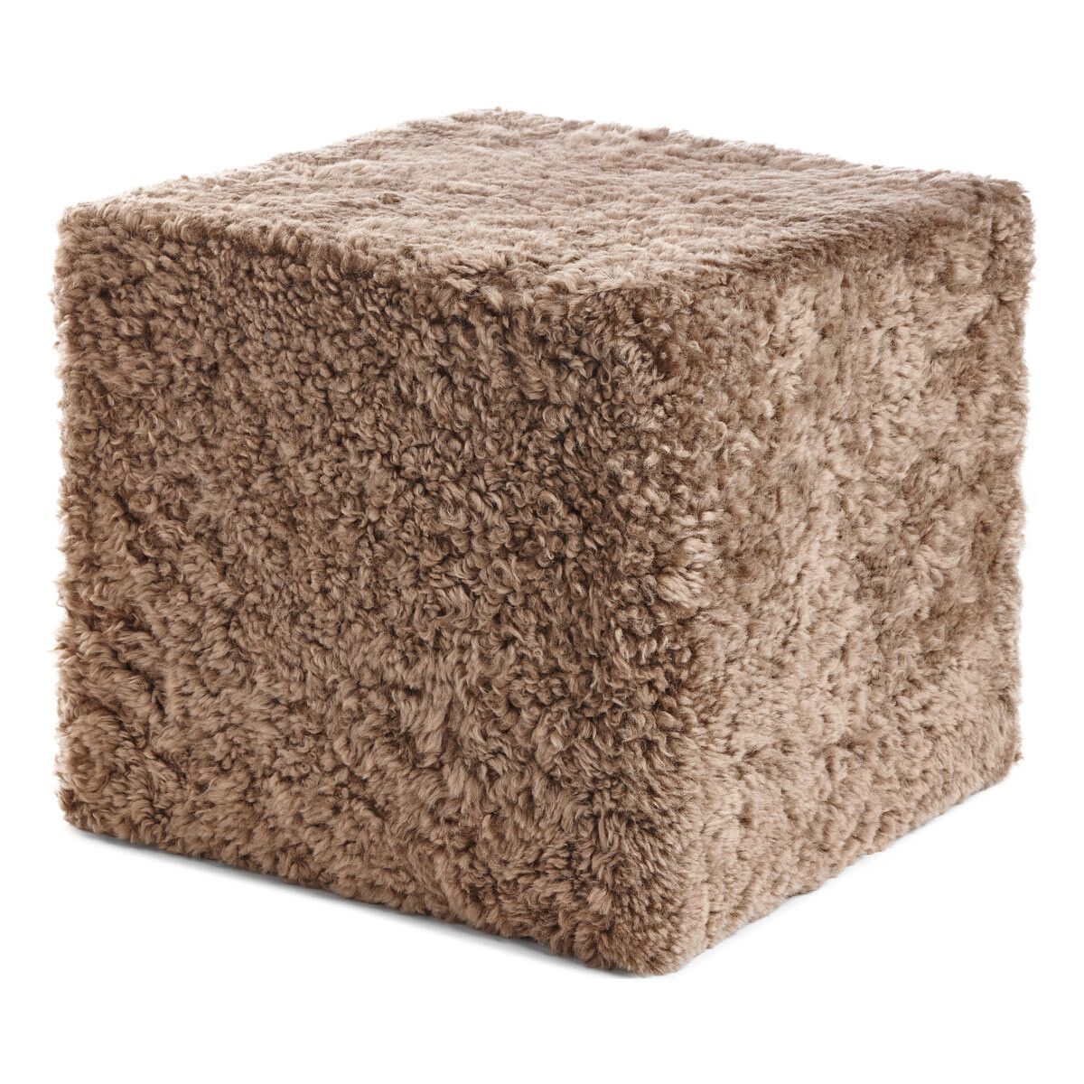 Lammfellpouf Premium | Kurzhaar | Neuseeland | 40x40x35 cm Taupe
