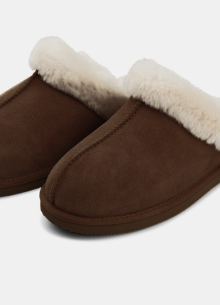 Nordic Curly Slippers | Lammfell Schokolade
