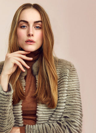 Lauren Jacke | Nerz  Beige