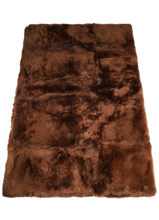 Lammfell Designerteppich Premium | Langhaar | Neuseeland Tabakbraun