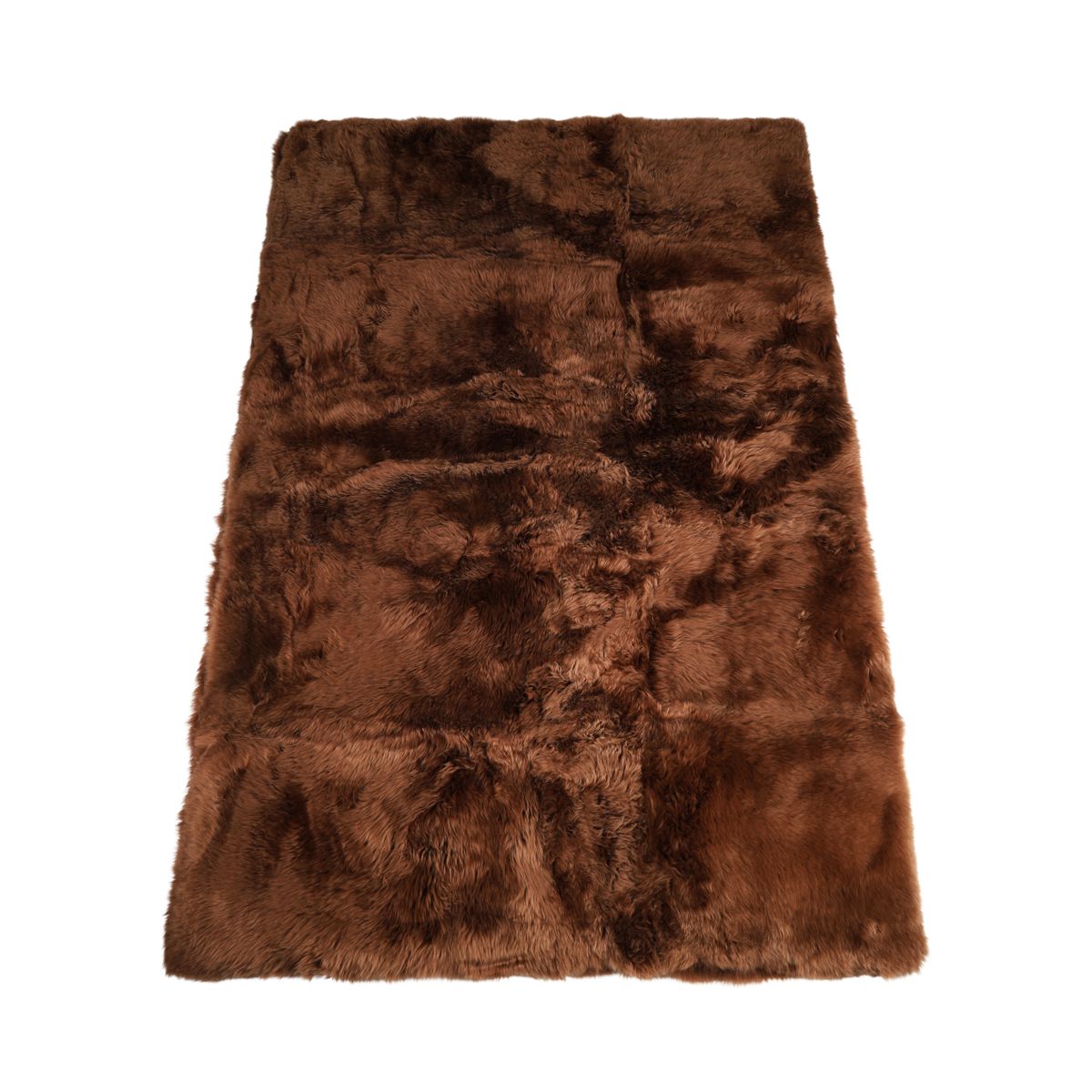 Lammfell Designerteppich Premium | Langhaar | Neuseeland Tabakbraun