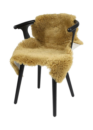 Lockiges Lammfell | Langhaar | Neuseeland | 90x60 cm Stohgelb