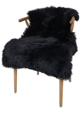 Merino Premium Lammfell | Langhaar | Neuseeland | 90x60 cm Schwarz