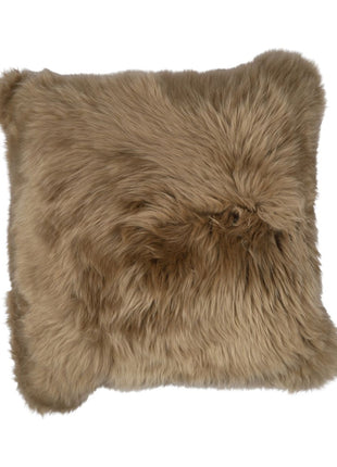 Fellkissen | Langhaar | Neuseeland | 50x50 cm Taupe