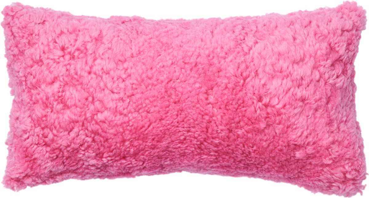 Lammfellkissen | Kurzhaar | Neuseeland | Doppelseitig | 30x60 cm Korallen Pink