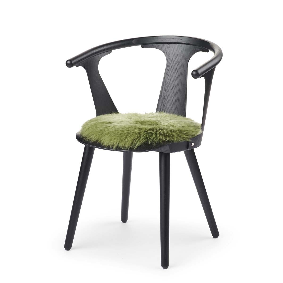 Lammfell Stuhlkissen Premium | Langhaar | Neuseeland | D38 cm Waldgrün