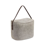 Hocker mit Henkel | Brasilien | Hochwertiges Kalbsleder | 45x35x38 cm