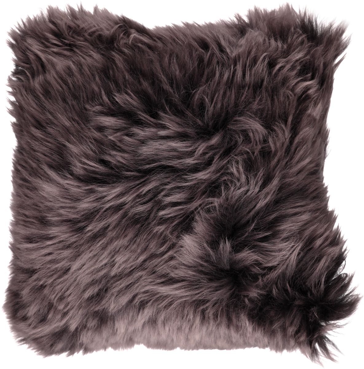 Lammfellkissen Premium | Langhaar | Neuseeland | 50x50 cm Walnuss