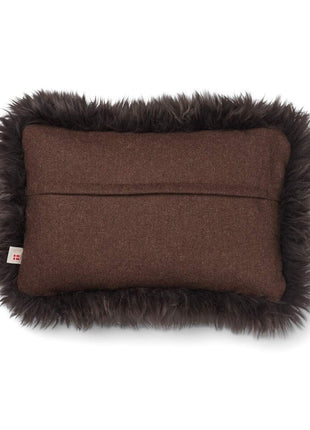 Wollkissen | 100% Wolle | Fellborte | 52x52 cm | 34x52 cm Braun/Walnuss