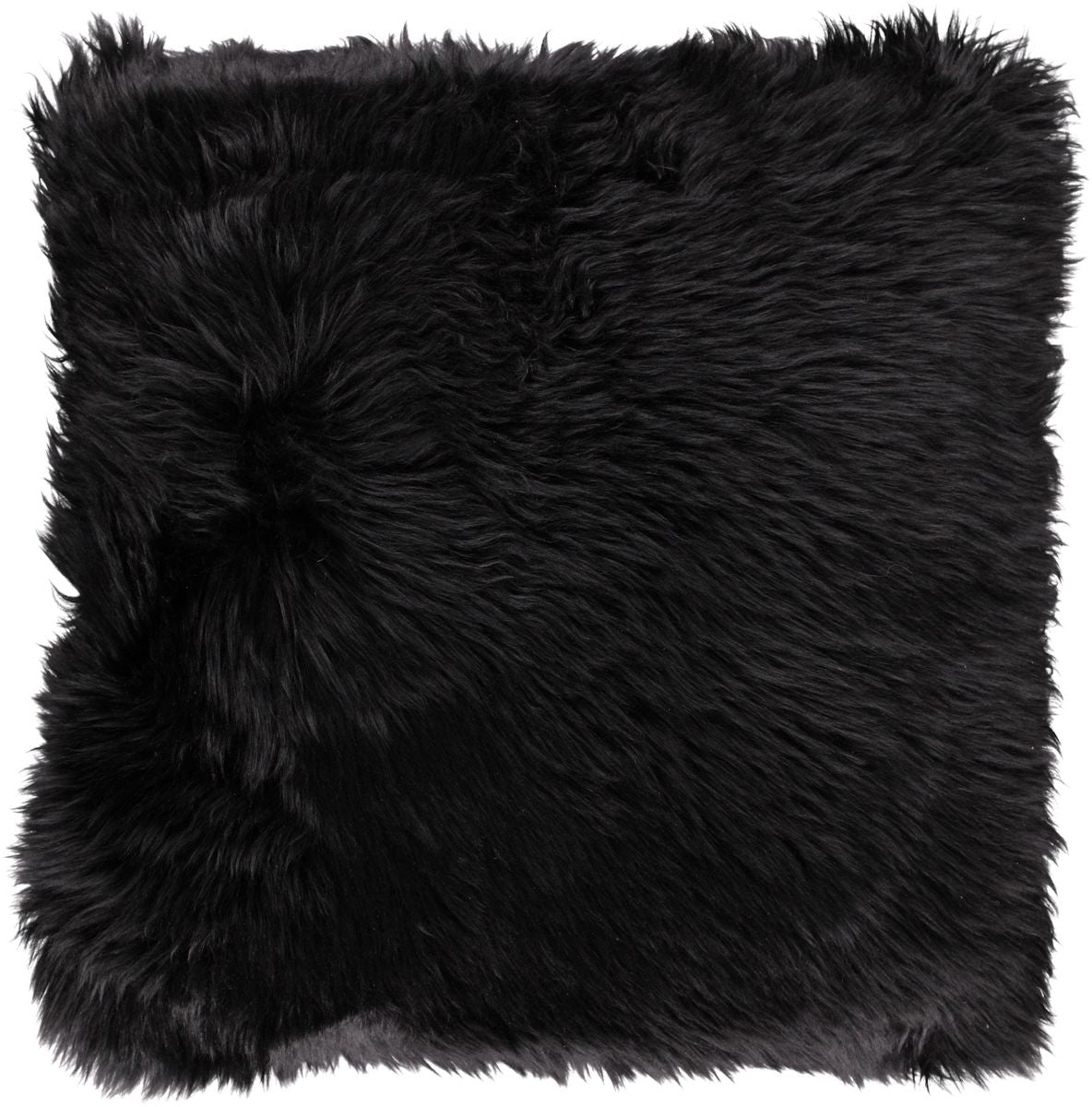 Lammfellkissen Premium | Langhaar | Neuseeland | 50x50 cm Schwarz