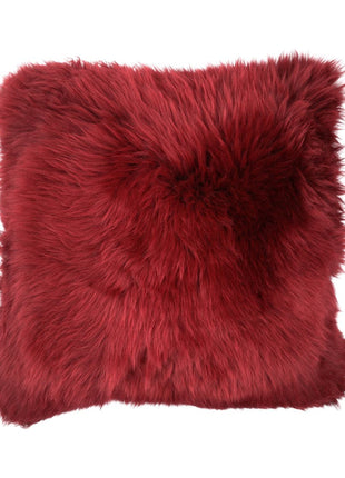 Fellkissen | Langhaar | Neuseeland | 50x50 cm Bordeauxrot