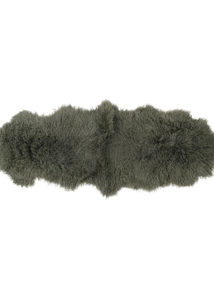 Doppeltes Lammfell | Tibet | 150x55 cm Heckengrün