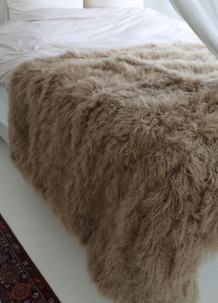 Lammfelldecke | Tibet | 60x120 cm Taupe